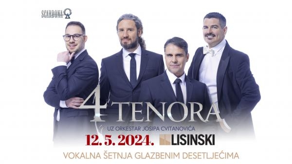 4 TENORA - Vokalna šetnja glazbenim desetljećima, KDVL, 12.5.'24