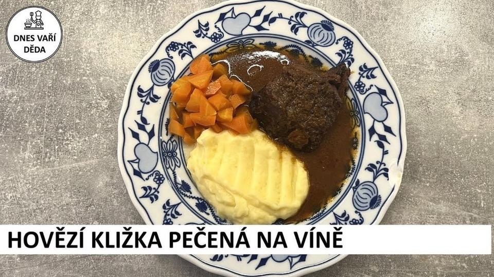 Hovězí kližka pečená na víně
